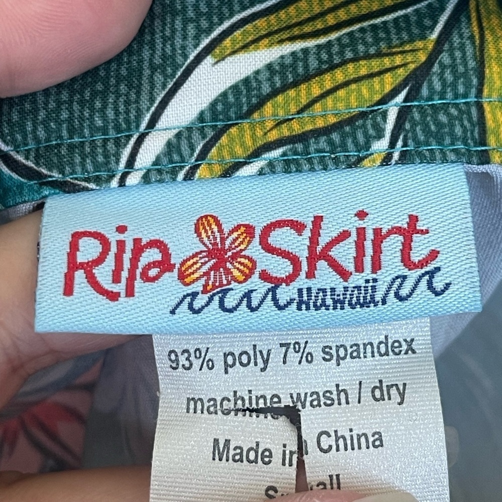 Rip Skirt Hawaii | Wrap Skirt Green Palm Print - Picture 2 of 2